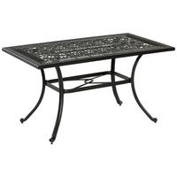 Gartentisch Aluminium L 140cm - Schwarz, KONVENTIONELL, Metall (140/80/73cm) - Gardenson