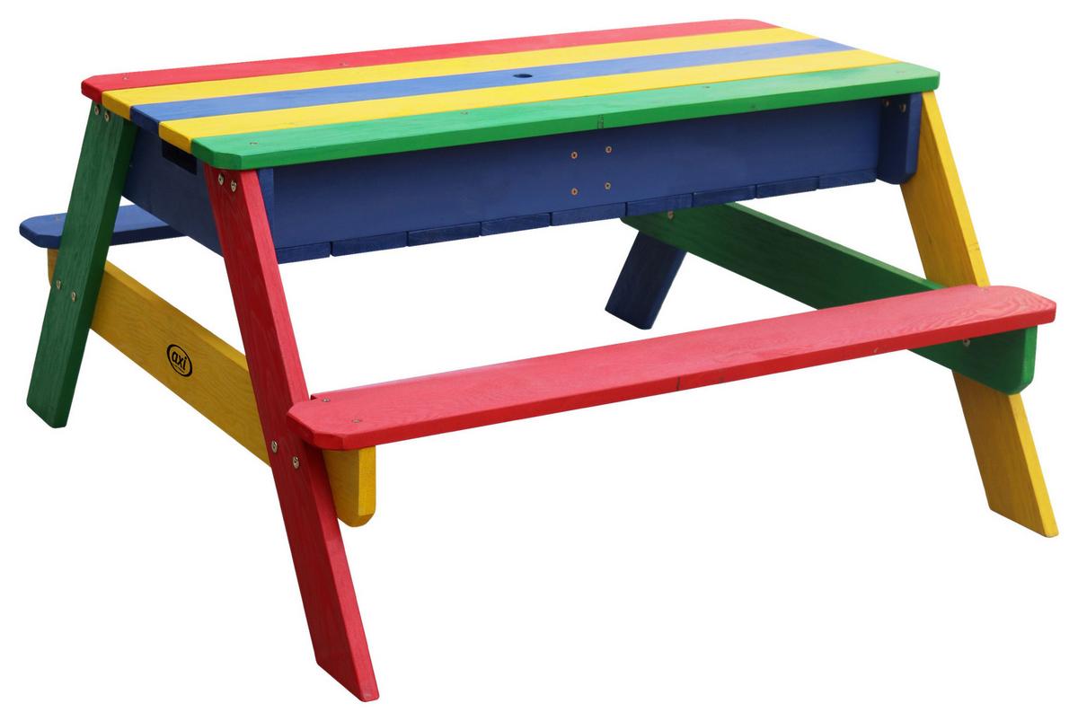 Sand- und Wassertisch A031.004.08 - Blau/Multicolor, KONVENTIONELL, Holz/Kunststoff (97,7/48,7/95cm) - Ambia Garden