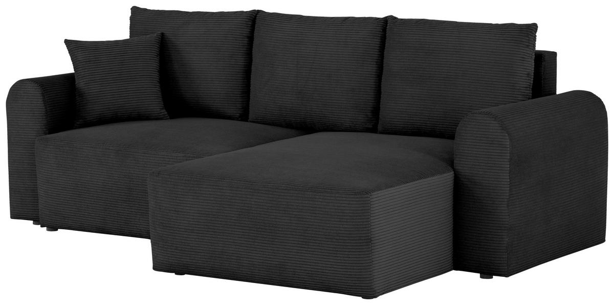 Ecksofa Jonilz Schwarz S: 250x151 Cm - Schwarz, Design, Textil (250/151cm) - MID.YOU
