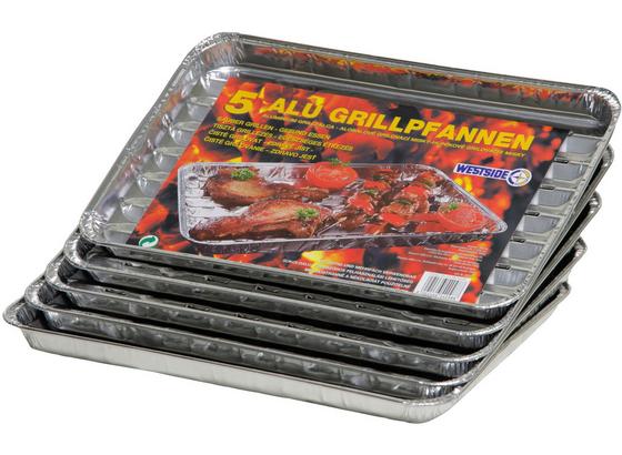Grillschalen 5 Stück - Silberfarben, KONVENTIONELL (34/2/22cm) Grillschalen 5 Stück - Silberfarben, KONVENTIONELL (34/2/22cm)