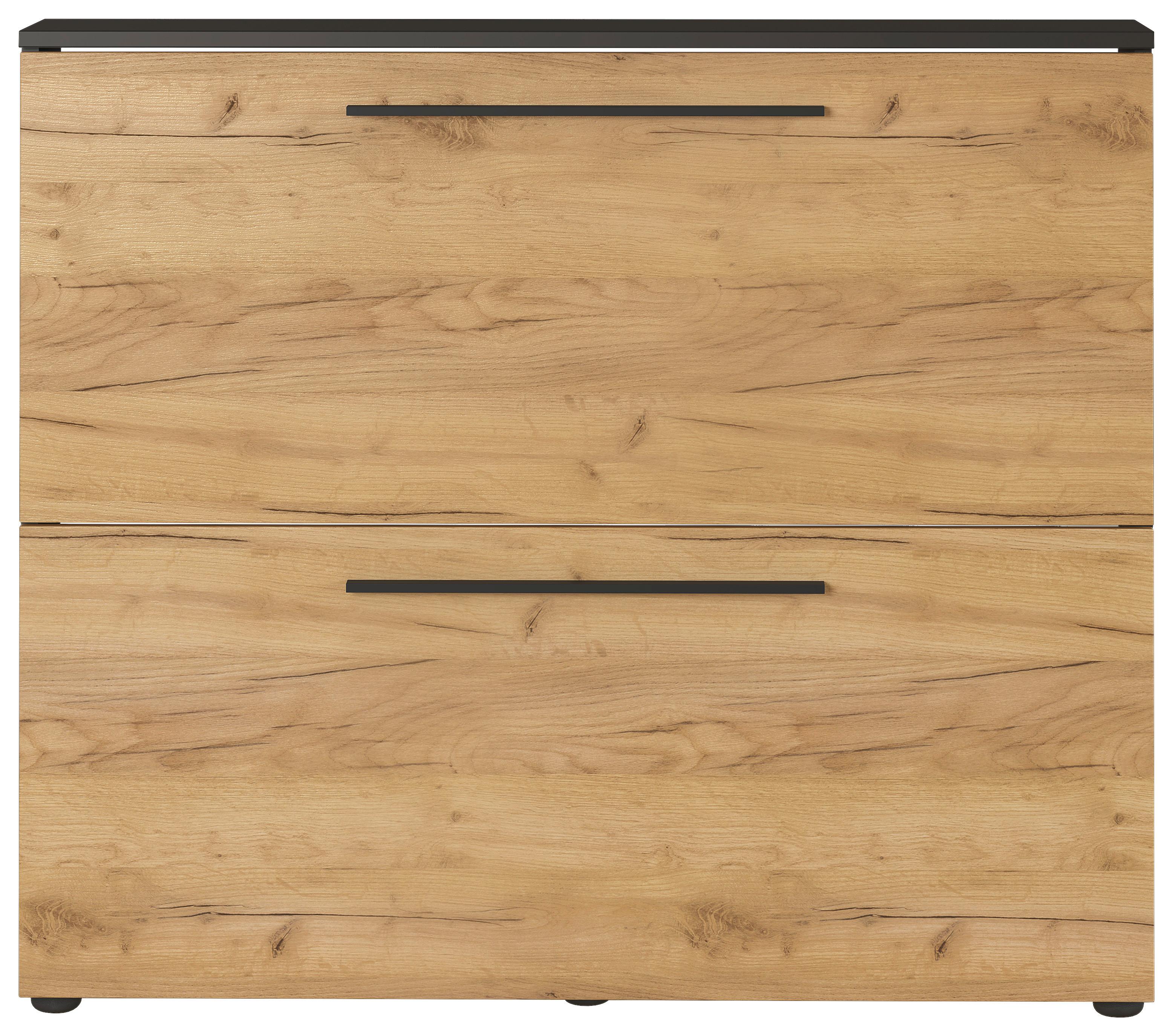 Schuhkipper Wildomar Eichefarben B: 100cm - Eichefarben/Graphitfarben, MODERN, Holzwerkstoff (100/85/19cm) - Germania