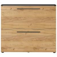 Schuhkipper Wildomar Eichefarben B: 100cm - Eichefarben/Graphitfarben, MODERN, Holzwerkstoff (100/85/19cm) - Germania