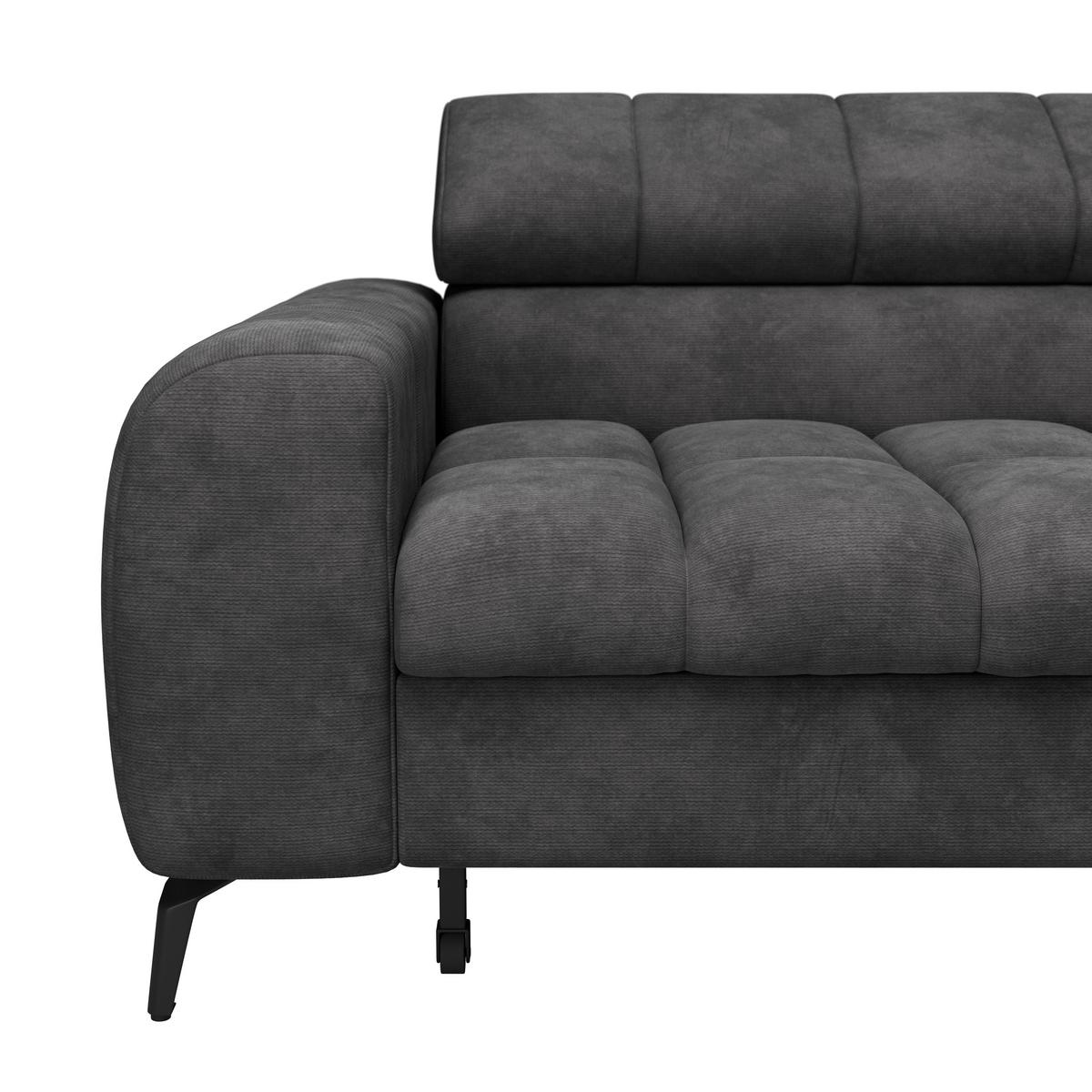 Ecksofa Volf Rechts New Schwarz, S: 261x203 cm - Schwarz, Trend, Kunststoff/Textil (261/203cm)