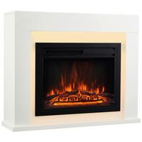 Elektrokamin Matti - Weiß, Basics, Glas/Holzwerkstoff (95,0/77,0/26,0cm)