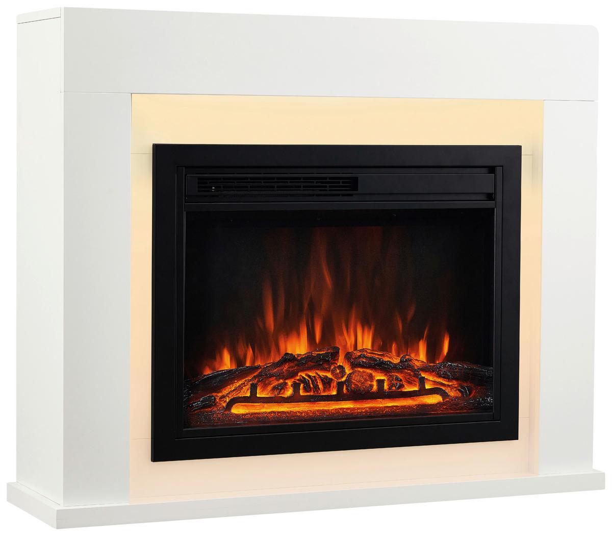 Elektrokamin Matti - Weiß, Basics, Glas/Holzwerkstoff (95,0/77,0/26,0cm)