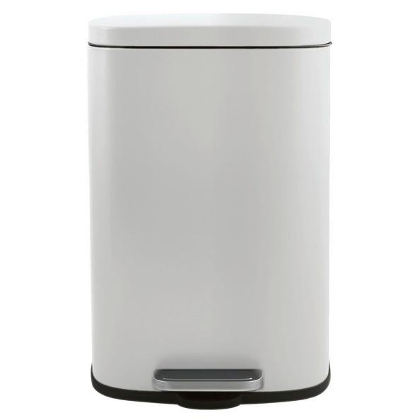 Treteimer Akira 30l Weiß Metall LxBxH: 34,3x23,5x62,9 cm - Schwarz/Weiß, Basics, Kunststoff/Metall (34,3/23,5/62,9cm) - Spirella