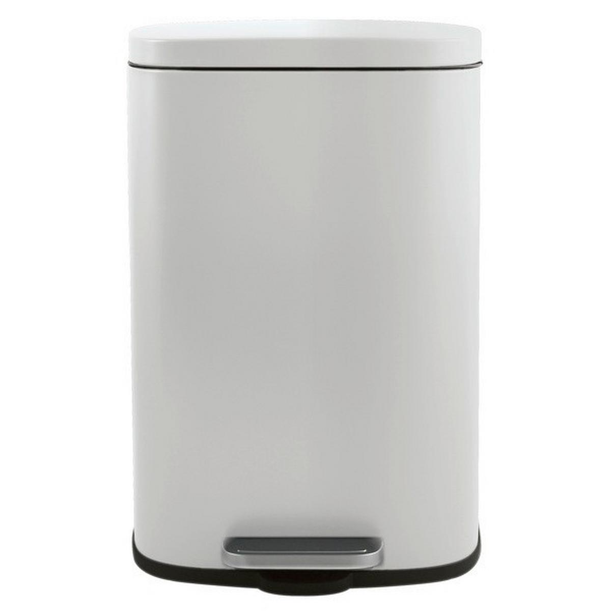 Treteimer Akira 30l Weiß Metall LxBxH: 34,3x23,5x62,9 cm - Schwarz/Weiß, Basics, Kunststoff/Metall (34,3/23,5/62,9cm) - Spirella