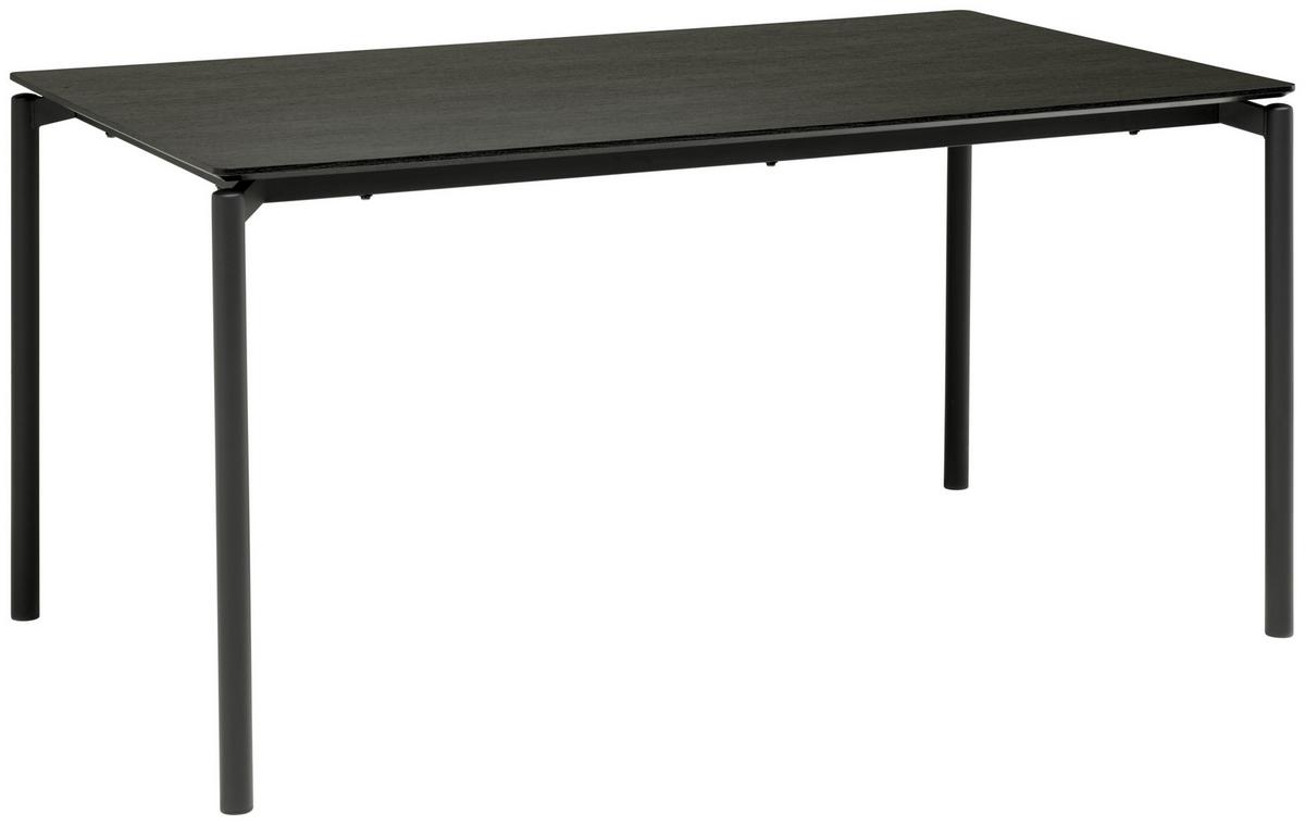 Esstisch Lean Mdf Schwarz, B: 160 cm - Schwarz, KONVENTIONELL, Holzwerkstoff/Metall (160/90/76cm) - P & B