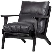 Sessel Houston Schwarz B: 71 Cm - Schwarz, Design, Leder/Holz (71/86/71cm) - Livetastic
