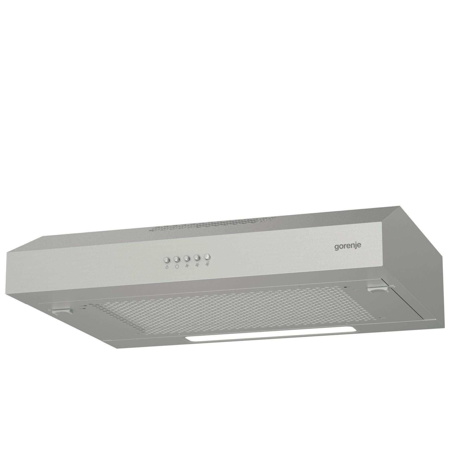 Unterbauhaube Edelstahl B: 59,6 cm Led - Silberfarben, Basics, Metall (59,6/12,5/46,8cm) - Gorenje