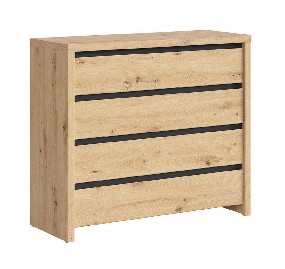 KOMODA LARIOS C -EXKLUSIV- - čierna/dub artisan, Modern, kompozitné drevo (105/91/40cm) - Mömax