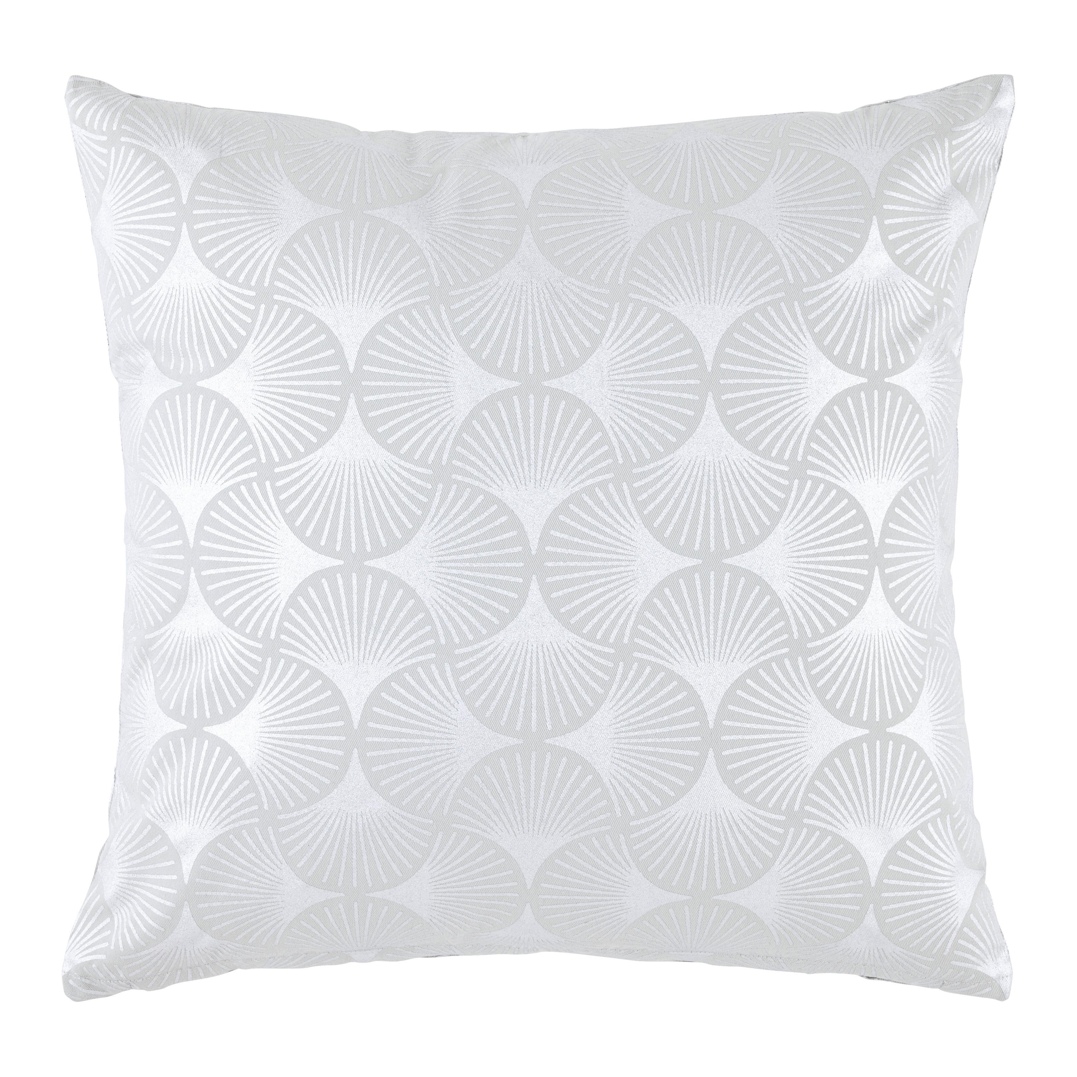 DEKORAČNÝ VANKÚŠ SHINY GINGKO -EXT- - strieborná, Romantik / Landhaus, textil (45/45cm) - Mömax