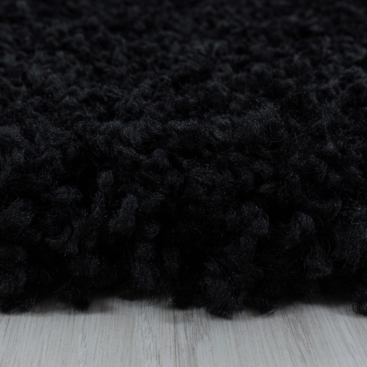 Hochflortepich Schwarz Sydney 60x110 cm - Schwarz, Basics, Textil (60/110cm)