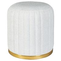 Hocker Doric 135 Weiß/goldfarben D: 43 Cm - Goldfarben/Weiß, Design, Textil (43/46cm) - Kayoom