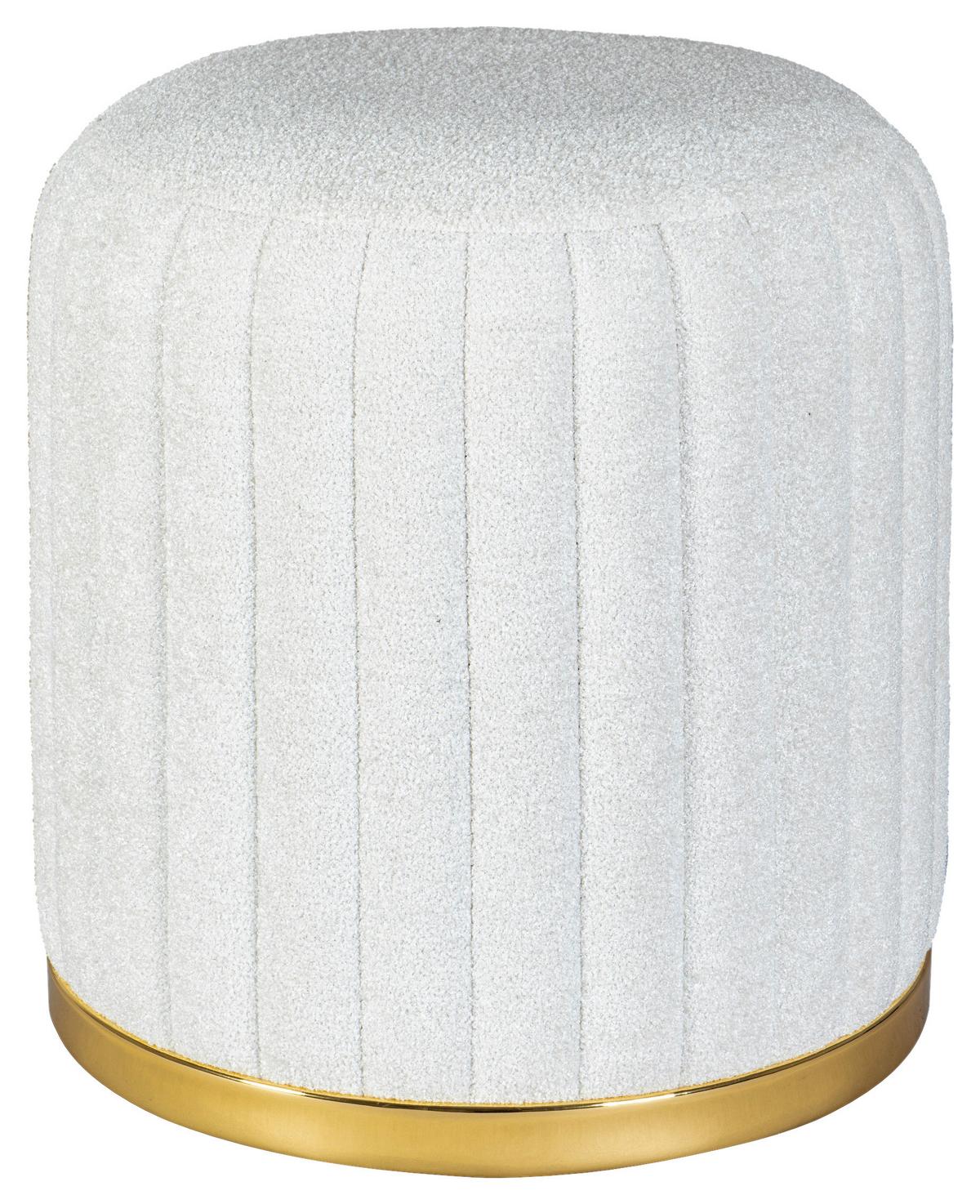 Hocker Doric 135 Weiß/goldfarben D: 43 Cm - Goldfarben/Weiß, Design, Textil (43/46cm) - Kayoom