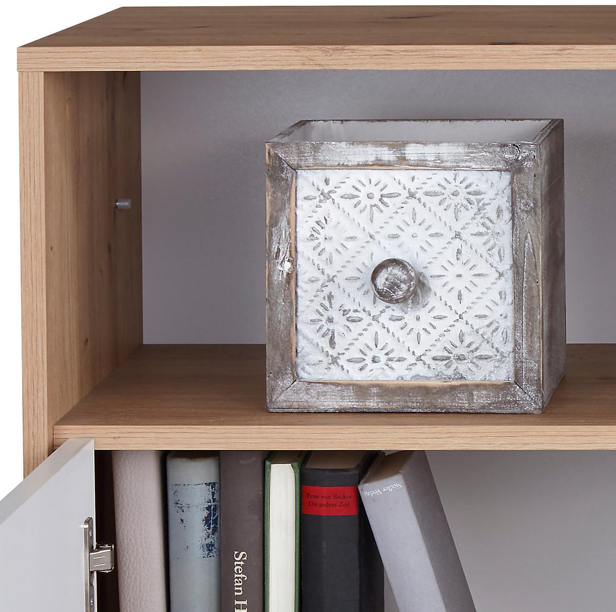 Komód Box 98/85 Cm - tölgyfa színű/fehér, Modern, faalapú anyag (99/85/40cm) - Ondega