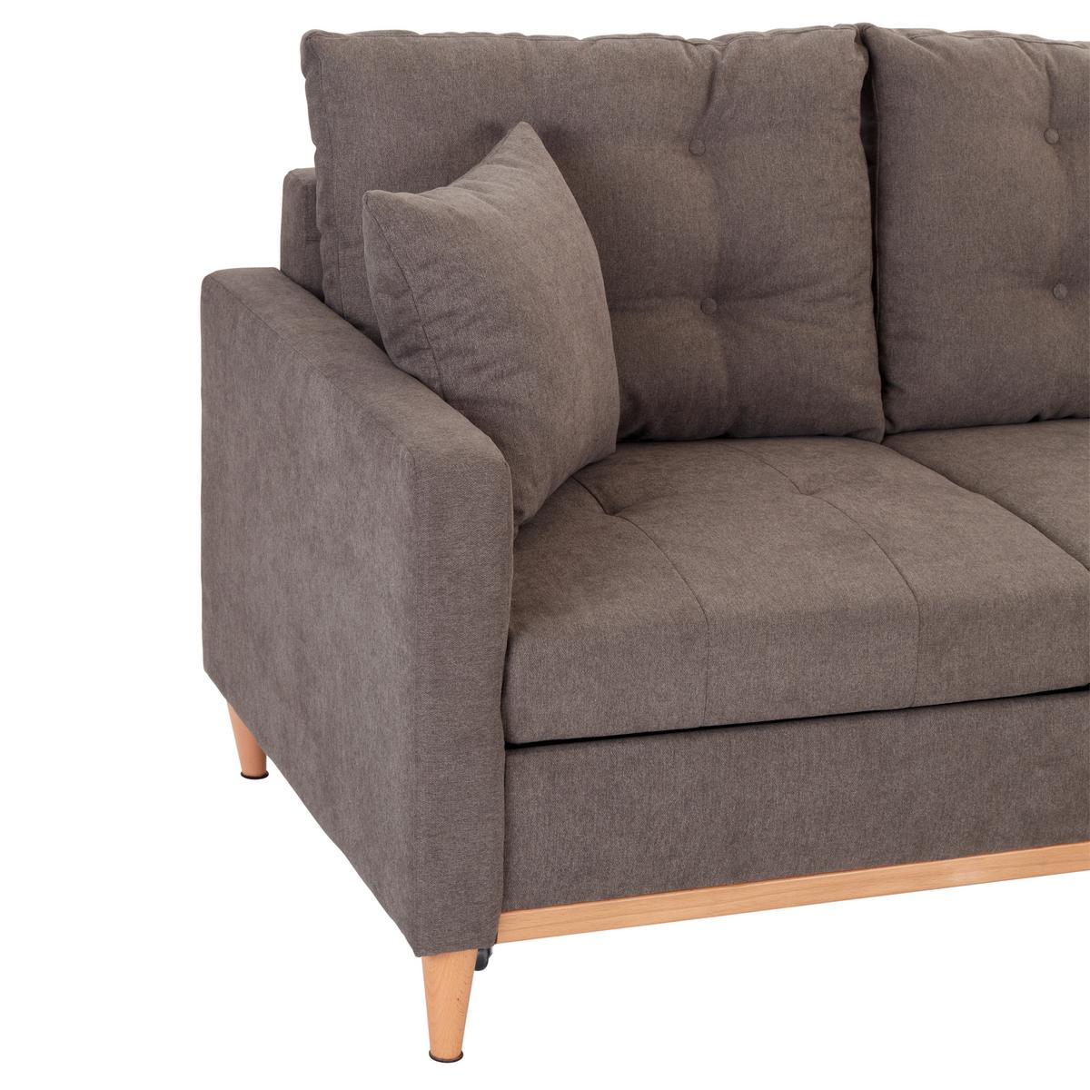 Rozkládací sedací souprava KRING šedá oboustranní montáž - šedá, Basics, textil (212/72/150cm) - MID.YOU