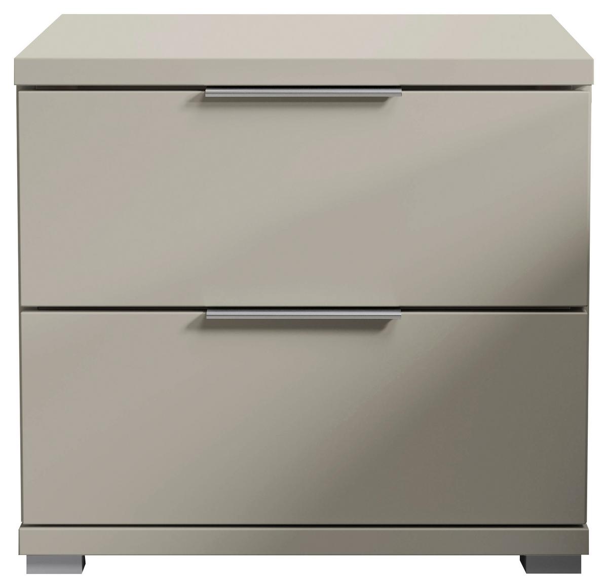 Nachtkästchen Smila 2l K Kaschmir Dekor, B: 46 cm - Kaschmir/Alufarben, KONVENTIONELL, Holzwerkstoff (46/43/42cm)