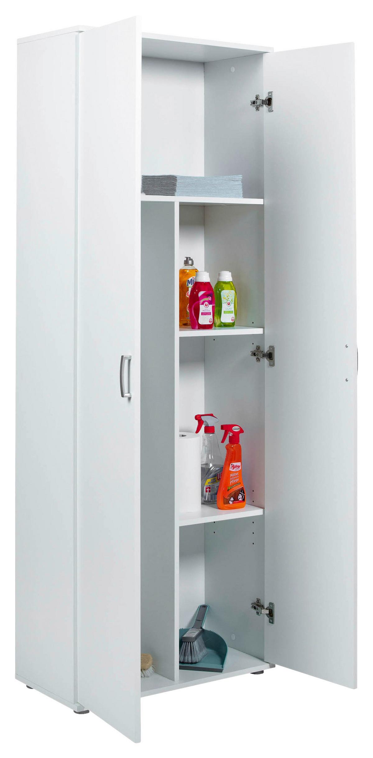Mehrzweckschrank Arcconati Hhs Weiss Holz Dekor BxH 34x189cm - Weiß, Basics, Holzwerkstoff (70/34/189cm) - MID.YOU