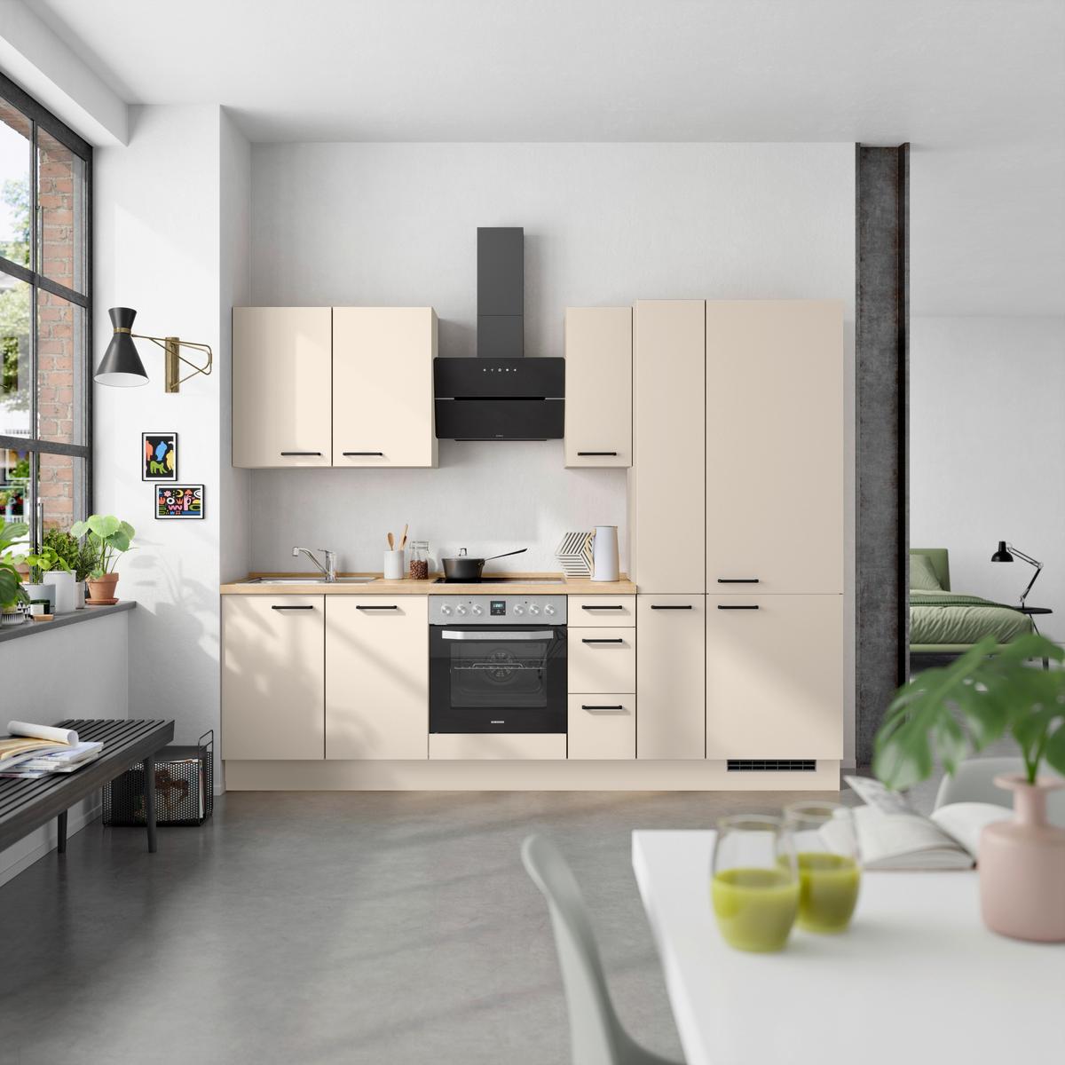 Küchenleerblock Easytouch High-Line, H3 Rechts - Sandfarben/Eichefarben, MODERN, Holzwerkstoff (270cm) - Nobilia