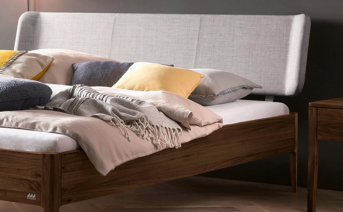 Bett Pienza Nussbaumfarben 140x200 Cm - Nussbaumfarben/Hellgrau, MODERN, Holz/Textil (140/200cm) - Hasena