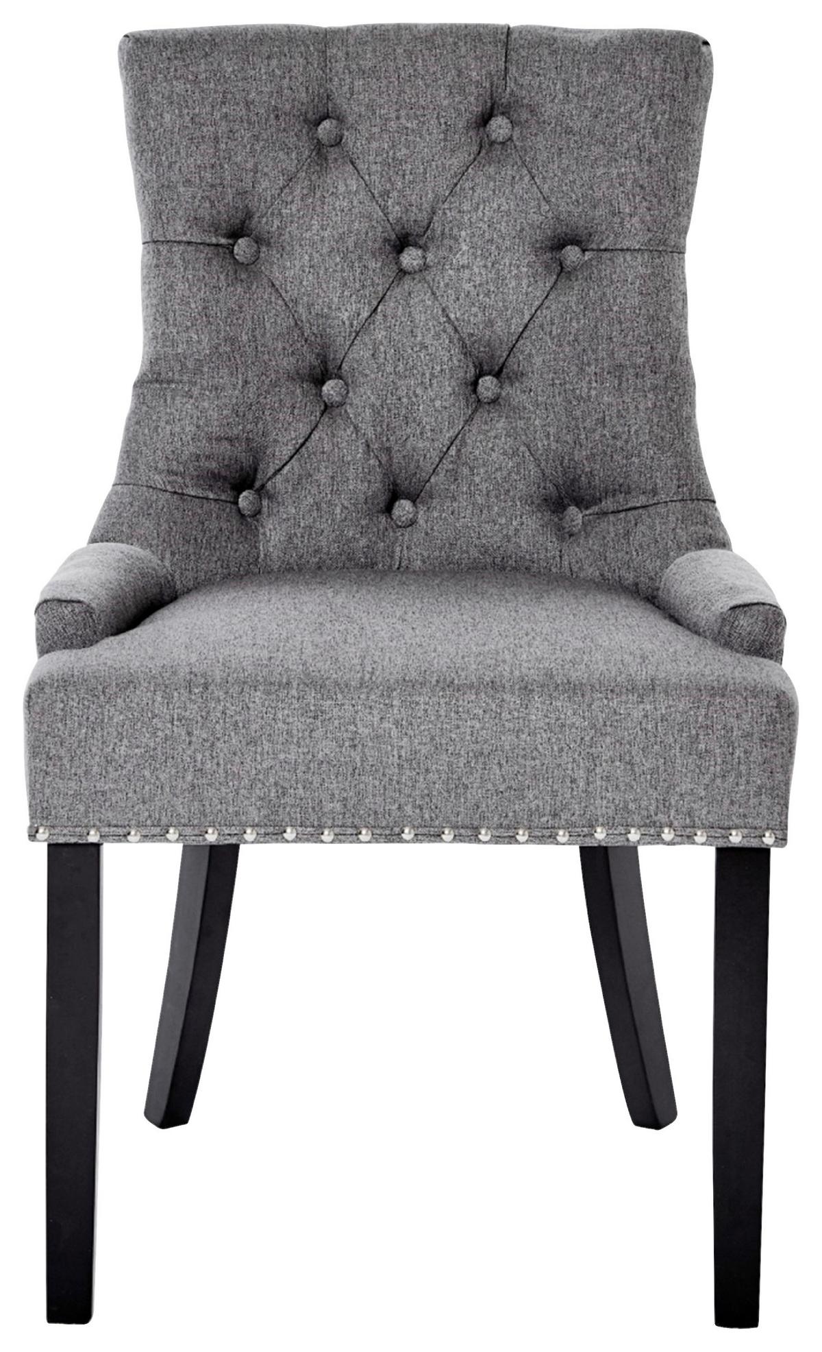 Stuhl Savik Devon Grau/schwarz B: 56 Cm - Schwarz/Grau, MODERN, Holz/Textil (56/62,5/91cm) - Livetastic