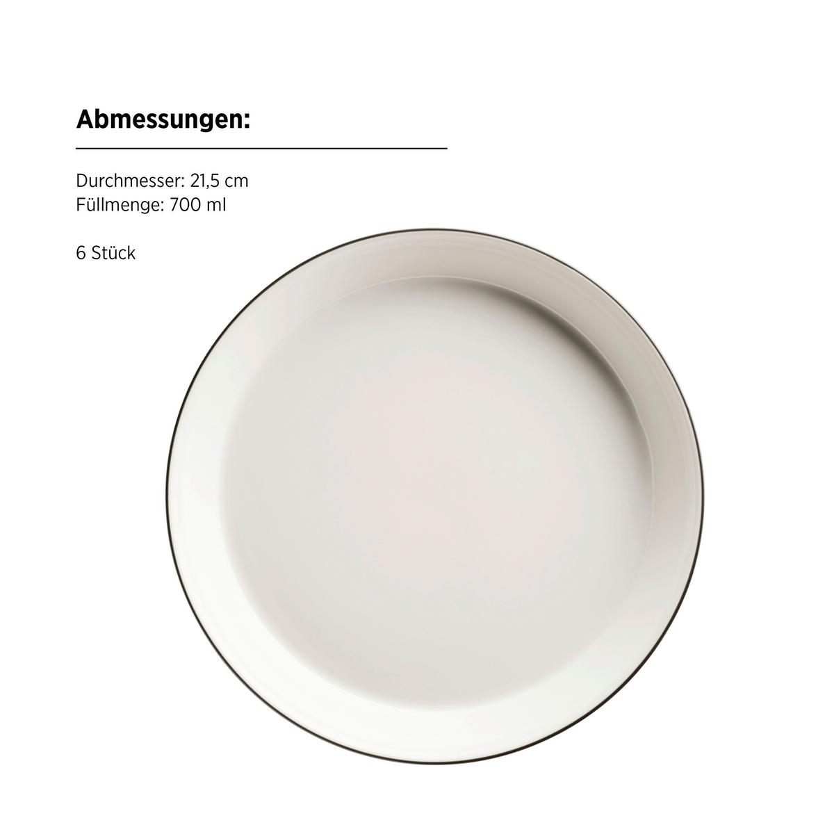 Tafelservice Sita Porzellan 6 Personen Geschirr Set - Schwarz/Weiß, Trend, Keramik - Mäser