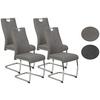 Schwingstuhl Alina Grau Gepolstert 4er-Set - Chromfarben/Grau, MODERN, Textil/Metall (43/98/59cm) - MID.YOU
