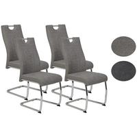 Schwingstuhl Alina Grau Gepolstert 4er-Set - Chromfarben/Grau, MODERN, Textil/Metall (43/98/59cm) - MID.YOU