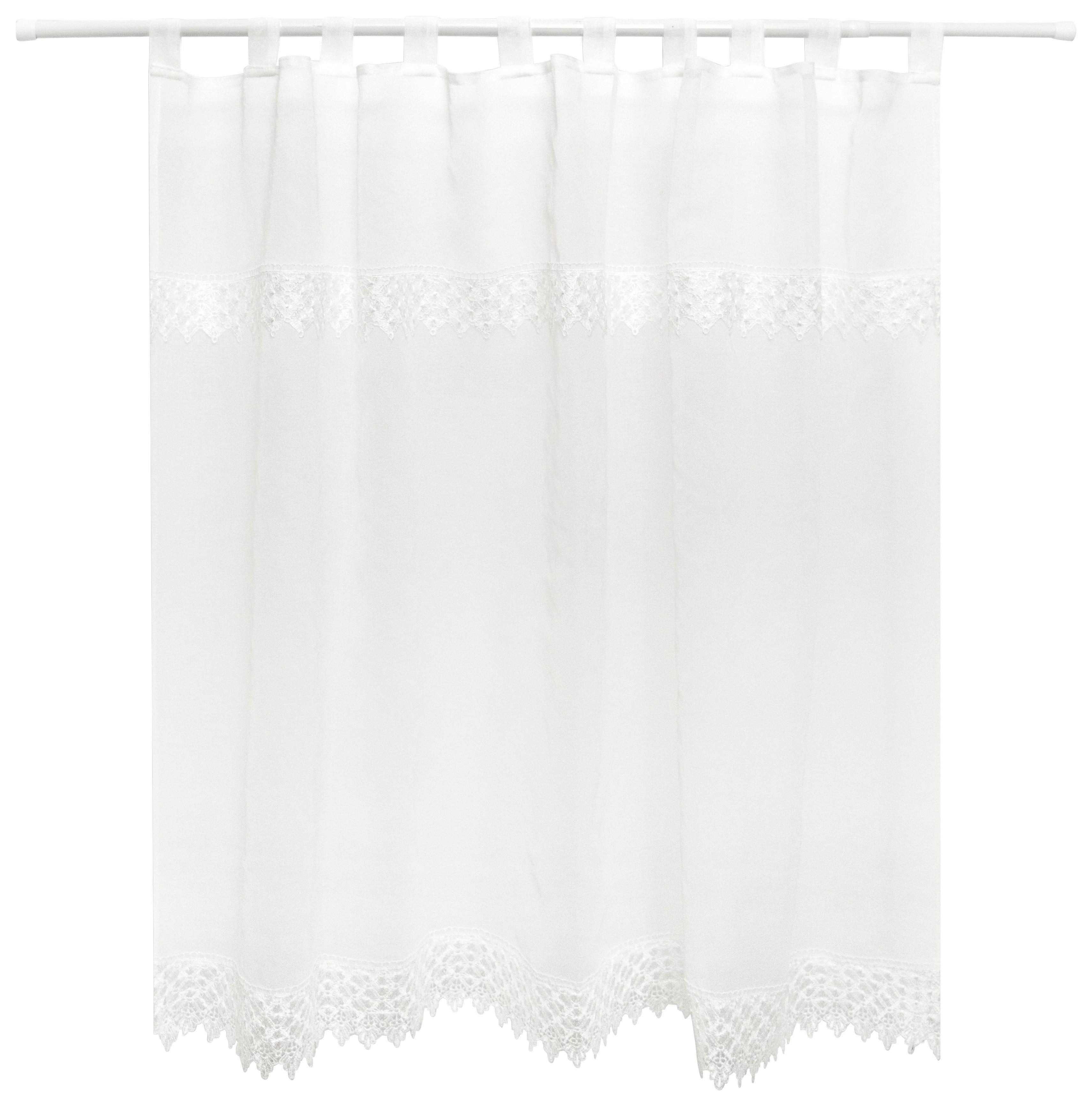 Kurzgardine Gabriela - Weiß, ROMANTIK / LANDHAUS, Textil (135/100cm) - James Wood