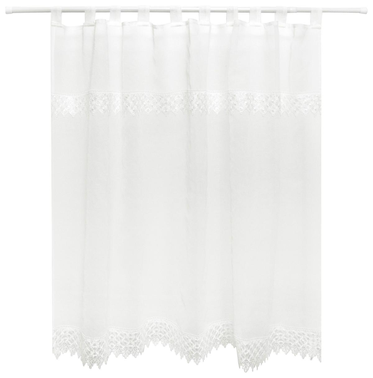 Kurzgardine Gabriela - Weiß, ROMANTIK / LANDHAUS, Textil (135/100cm) - James Wood