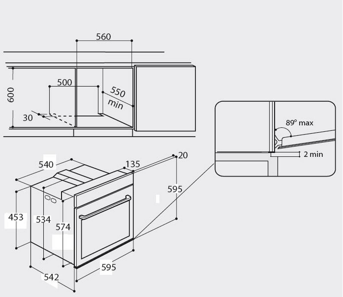 Einbau-Herd BxHxT: 59,5x59,5x56,4 cm - Silberfarben, Basics, Glas/Metall (59,5/59,5/56,4cm) - Privileg