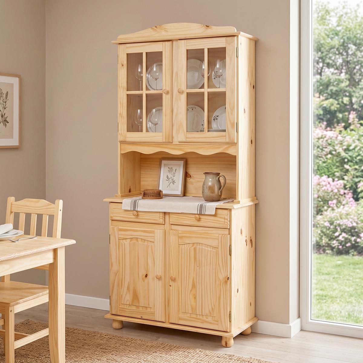 Kredenc ALICANTE šírka 88cm - biela/prírodná farba, Lifestyle, drevo (88/198/43cm) - P & B