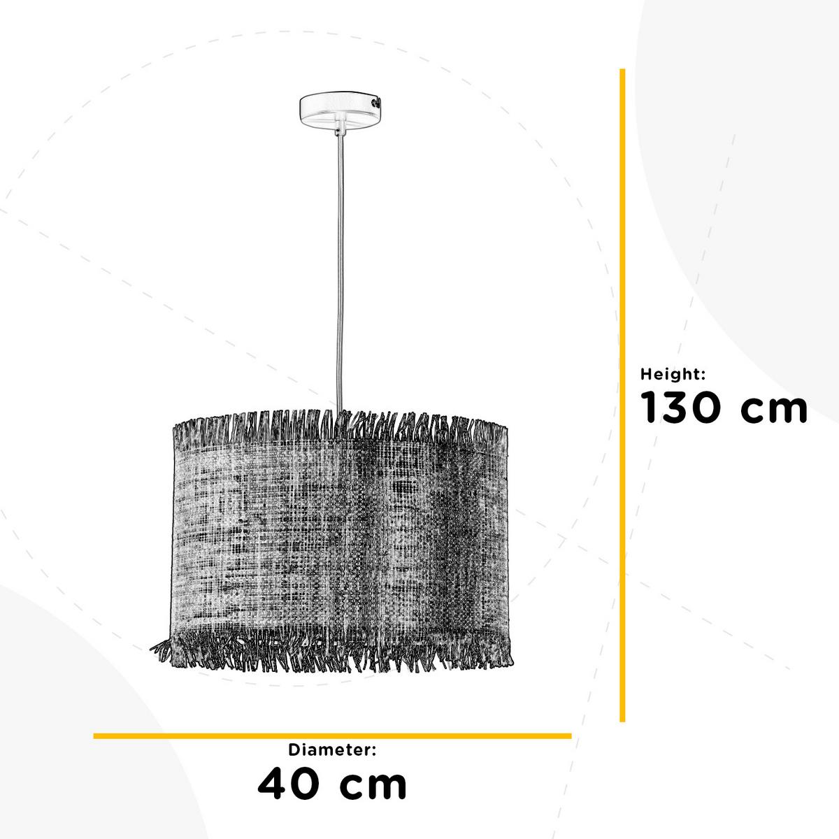 Pendelleuchte Fringilla Sandfarben L: 40 cm - Sandfarben, Natur, Holz (40/40/130cm)