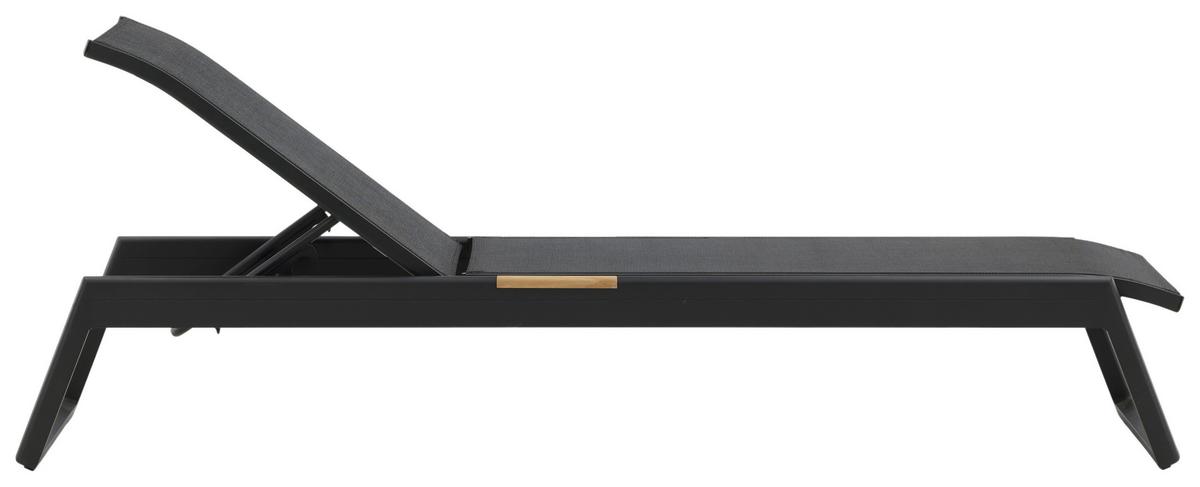 Sonnenliege Mexico Aluminium,, verstellbar - Schwarz, KONVENTIONELL, Metall (60/35/200cm) - Gardenson