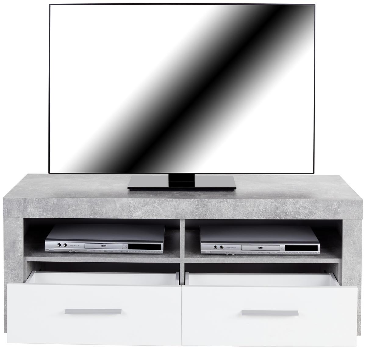 TV DIEL MALTA - čierna/sivá, Modern, kompozitné drevo/plast (128/50/42cm) - Based