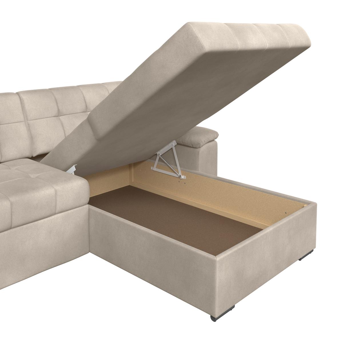 Ecksofa Bali grau, 257x167cm - Beige, Trend, Textil (257/167cm) - Livetastic