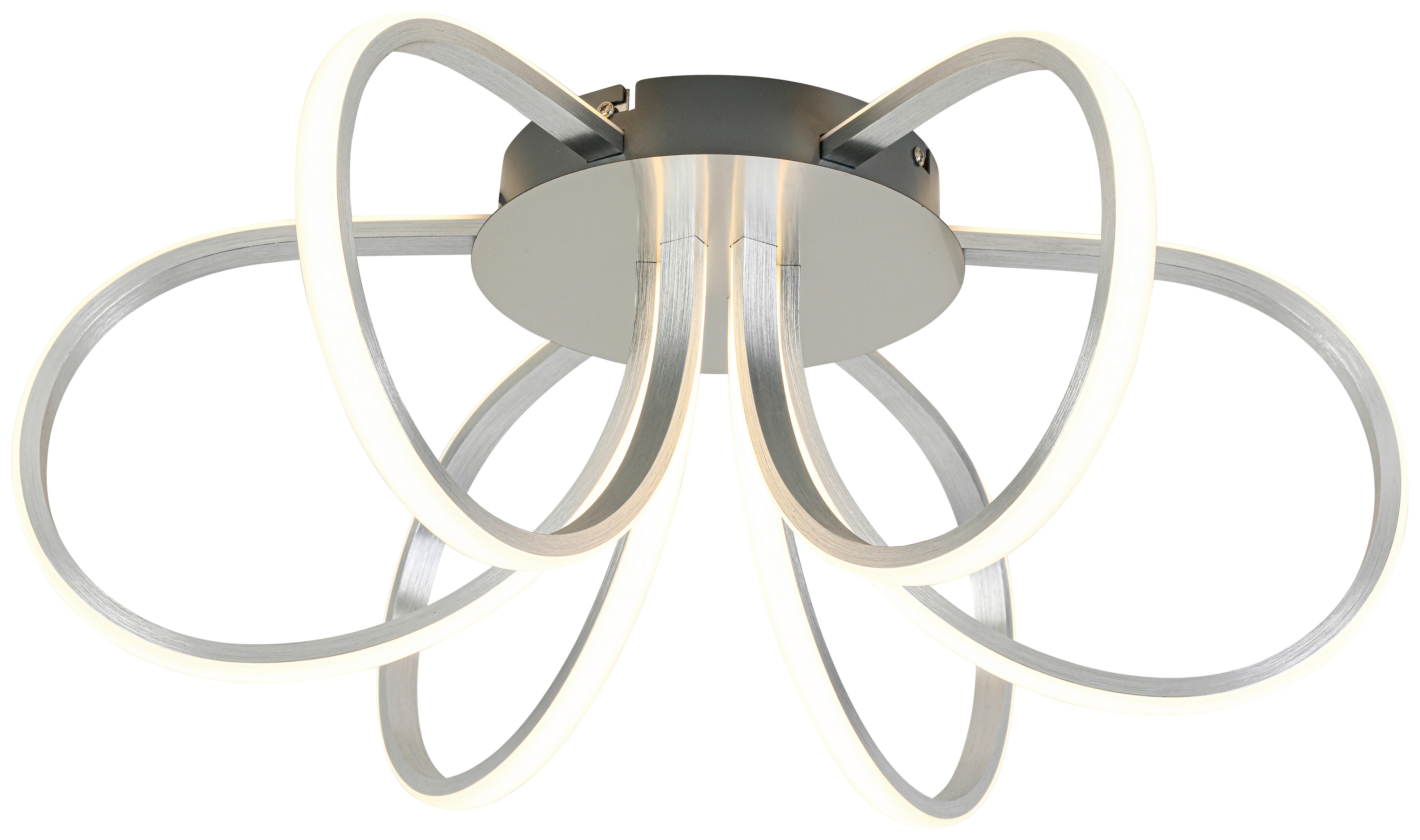 LED-Deckenleuchte Casey - Silberfarben/Nickelfarben, Basics, Kunststoff/Metall (55/22cm) - Luca Bessoni