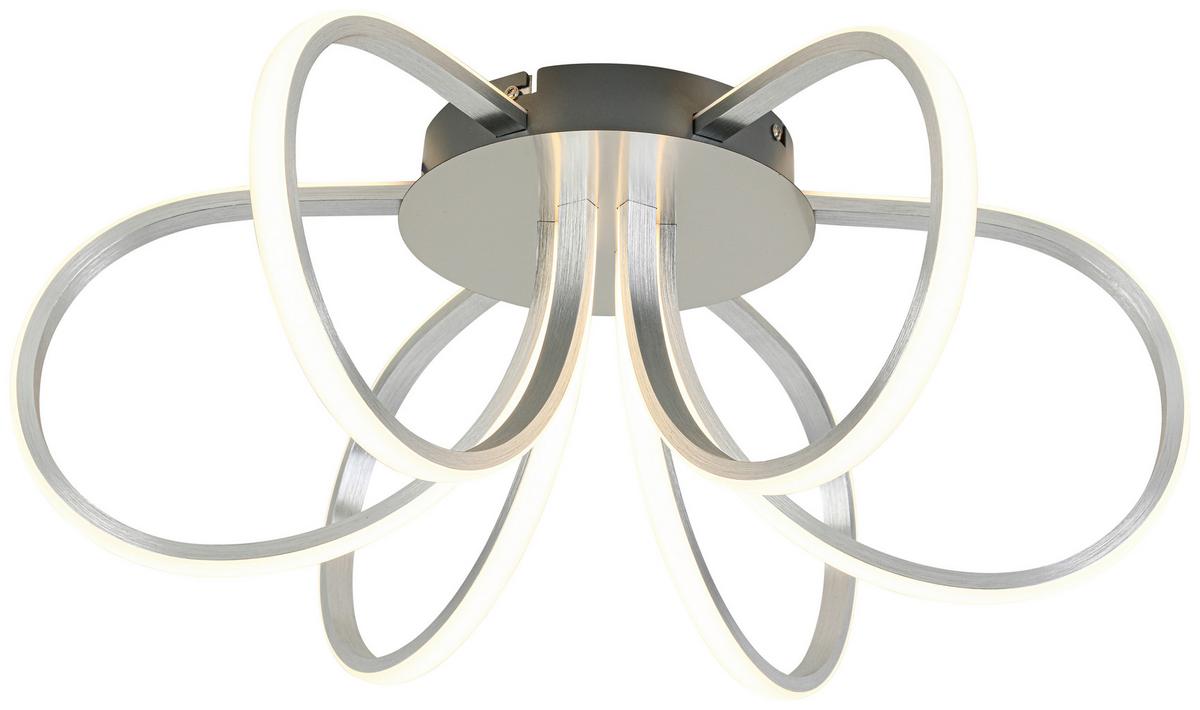 LED-Deckenleuchte Casey - Silberfarben/Nickelfarben, Basics, Kunststoff/Metall (55/22cm) - Luca Bessoni