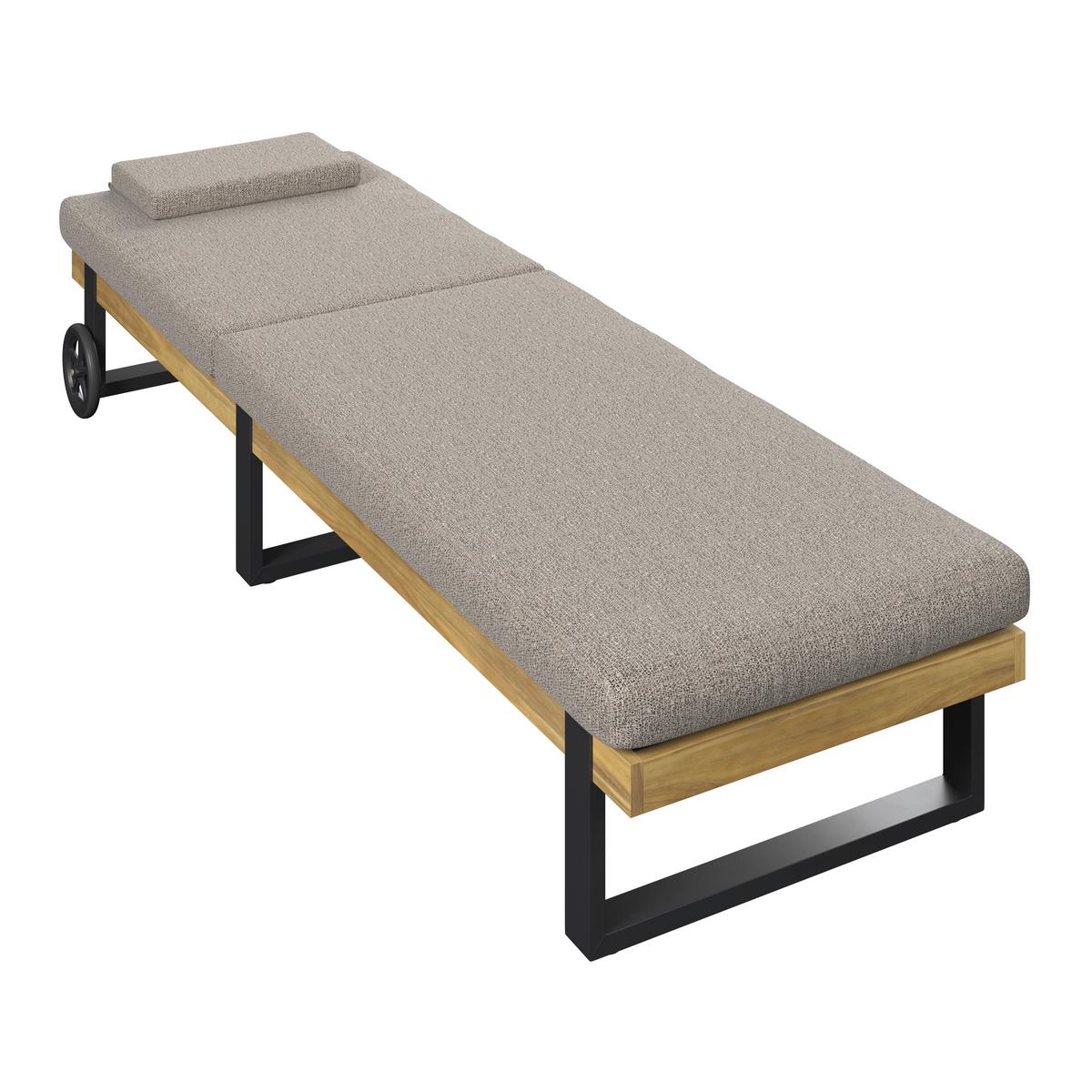 ZAHRADNÍ LEHÁTKO ELENYI - šedá, Moderní, kov/dřevo (200/95/65cm) - Bessagi Garden