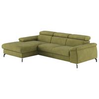 Ecksofa mit Schlaffunktion & Bettkasten Kitty Grün - Schwarz/Grün, Design, Textil (166/244cm) - Livetastic