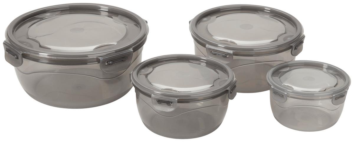 Vorratsdosen 4er-set Caja Versch. Größen - Transparent/Grau, Basics, Kunststoff - Luca Bessoni