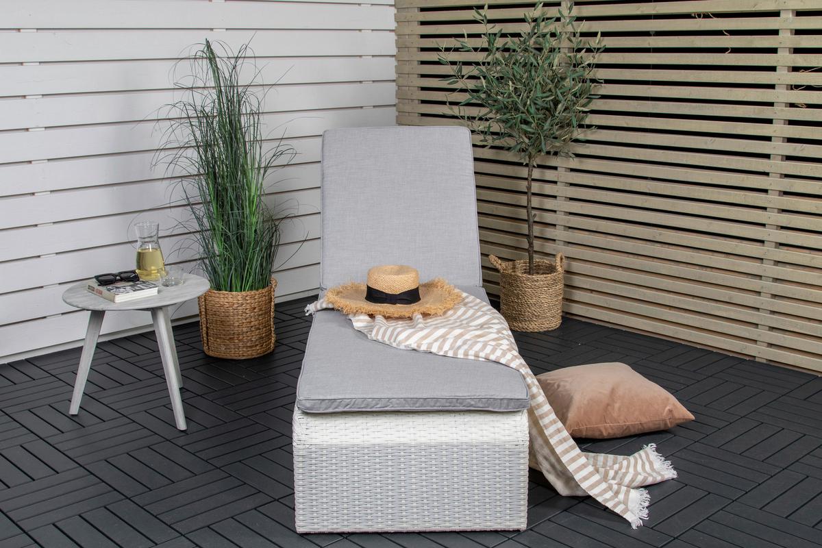 Sonnenliege London Kunststoff verstellbar - Weiß, KONVENTIONELL, Kunststoff (60/32/196cm) - Gardenson