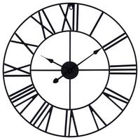 Wanduhr Aron Ø 60 cm Analog Schwarz Eisen Vintage-Look - Schwarz, Basics, Metall (60cm) - Luca Bessoni