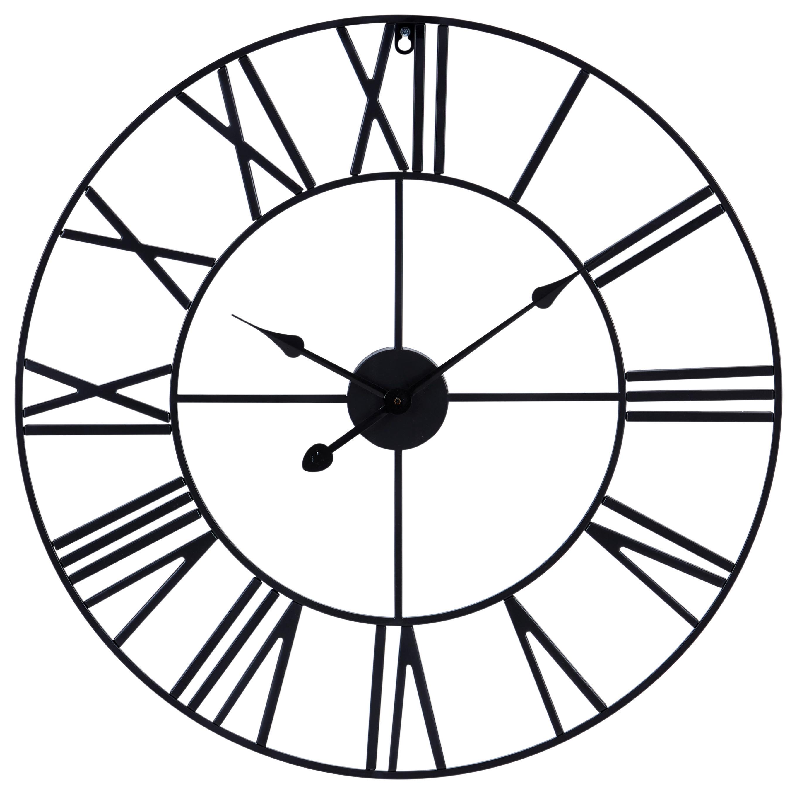 Wanduhr Aron Ø 60 cm Analog Schwarz Eisen Vintage-Look