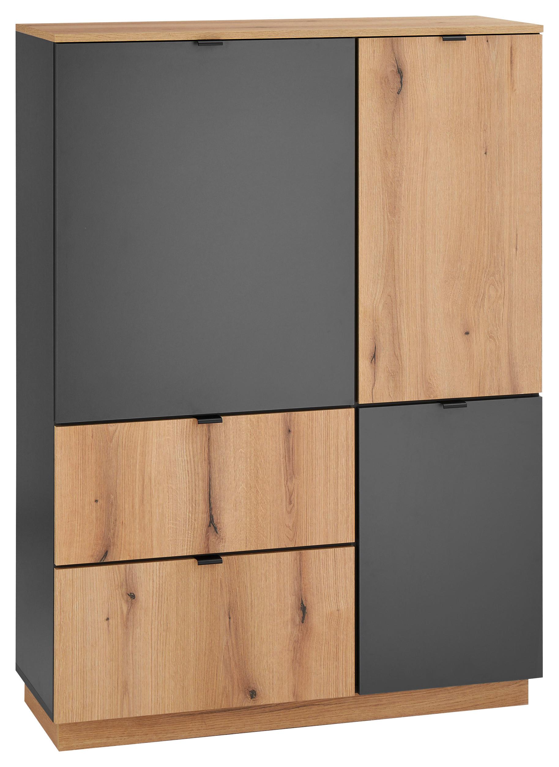 Highboard Vince II B: 191 cm Anthrazit/Evoke Oak Dekor