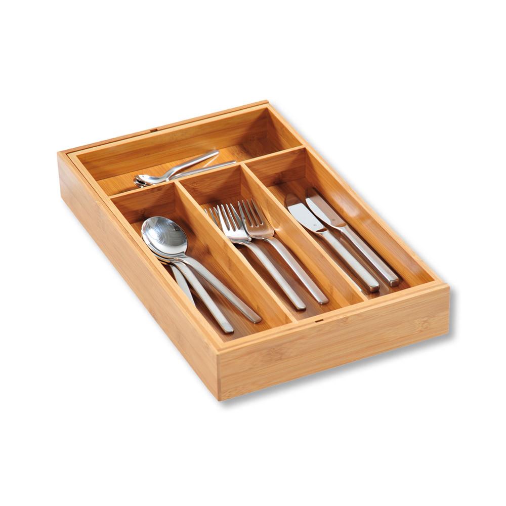 Besteckbox Aus Bambus Mit 6 Fächern, 26x43 Cm - Naturfarben, Basics, Holz (26/43/6cm) - Kesper