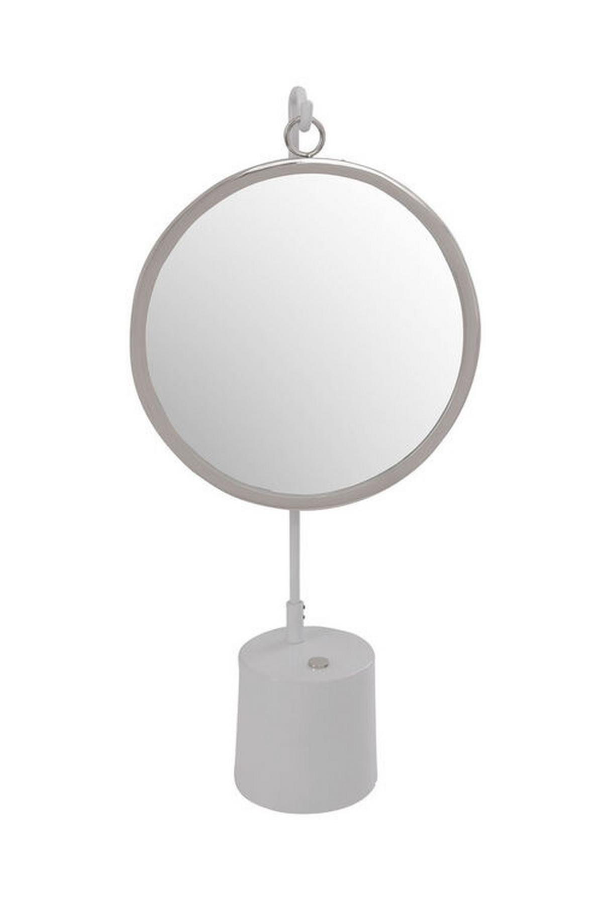 Tischspiegel Eleganca H: 65 Cm Metallrahmen Silberfarben/weiß - Silberfarben/Weiß, LIFESTYLE, Glas/Metall (30/65/13cm) - Kayoom