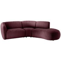 Ecksofa Jesi, Bordeaux S: 276x182 Cm - Bordeaux/Schwarz, MODERN, Textil (276/182cm) - Livetastic