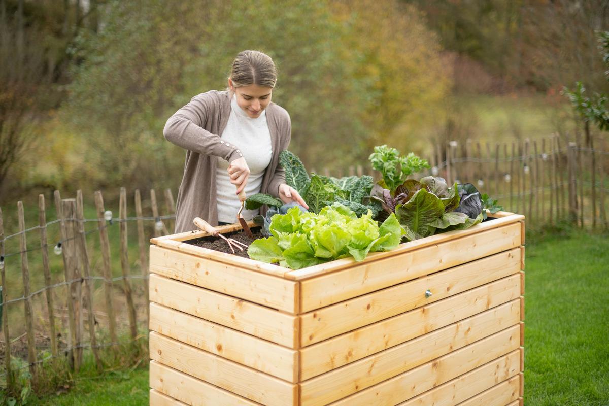 Hochbeet Echtholz Fichte 70x90x130 Cm  Fichtefarben - Fichtefarben, Basics, Holz (70/90/130cm)